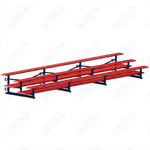 Jaypro Sports Bleacher  - 3 Row - Tip & Roll, Double Foot Plank, Powder Coated - 21' L (BLDP-321TRGPC)
