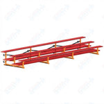 Jaypro Sports Bleacher  - 3 Row - Tip & Roll, Double Foot Plank, Powder Coated - 21' L (BLDP-321TRGPC)
