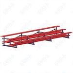 Jaypro Sports Bleacher  - 3 Row - Tip & Roll, Double Foot Plank, Powder Coated - 21' L (BLDP-321TRGPC)