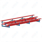 Jaypro Sports Bleacher  - 3 Row - Tip & Roll, Double Foot Plank, Powder Coated - 21' L (BLDP-321TRGPC)