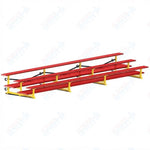 Jaypro Sports Bleacher  - 3 Row - Tip & Roll, Double Foot Plank, Powder Coated - 21' L (BLDP-321TRGPC)