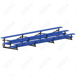 Jaypro Sports Bleacher  - 3 Row - Tip & Roll, Double Foot Plank, Powder Coated - 21' L (BLDP-321TRGPC)