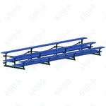 Jaypro Sports Bleacher  - 3 Row - Tip & Roll, Double Foot Plank, Powder Coated - 21' L (BLDP-321TRGPC)