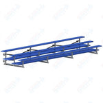 Jaypro Sports Bleacher  - 3 Row - Tip & Roll, Double Foot Plank, Powder Coated - 21' L (BLDP-321TRGPC)