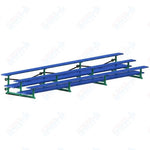 Jaypro Sports Bleacher  - 3 Row - Tip & Roll, Double Foot Plank, Powder Coated - 21' L (BLDP-321TRGPC)