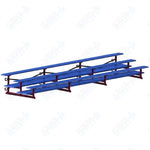 Jaypro Sports Bleacher  - 3 Row - Tip & Roll, Double Foot Plank, Powder Coated - 21' L (BLDP-321TRGPC)