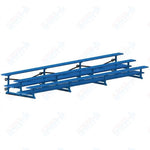 Jaypro Sports Bleacher  - 3 Row - Tip & Roll, Double Foot Plank, Powder Coated - 21' L (BLDP-321TRGPC)