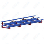Jaypro Sports Bleacher  - 3 Row - Tip & Roll, Double Foot Plank, Powder Coated - 21' L (BLDP-321TRGPC)