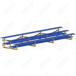Jaypro Sports Bleacher  - 3 Row - Tip & Roll, Double Foot Plank, Powder Coated - 21' L (BLDP-321TRGPC)