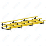 Jaypro Sports Bleacher  - 3 Row - Tip & Roll, Double Foot Plank, Powder Coated - 21' L (BLDP-321TRGPC)