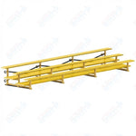Jaypro Sports Bleacher  - 3 Row - Tip & Roll, Double Foot Plank, Powder Coated - 21' L (BLDP-321TRGPC)
