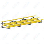 Jaypro Sports Bleacher  - 3 Row - Tip & Roll, Double Foot Plank, Powder Coated - 21' L (BLDP-321TRGPC)