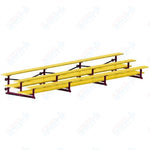 Jaypro Sports Bleacher  - 3 Row - Tip & Roll, Double Foot Plank, Powder Coated - 21' L (BLDP-321TRGPC)