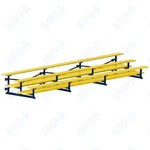 Jaypro Sports Bleacher  - 3 Row - Tip & Roll, Double Foot Plank, Powder Coated - 21' L (BLDP-321TRGPC)
