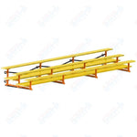 Jaypro Sports Bleacher  - 3 Row - Tip & Roll, Double Foot Plank, Powder Coated - 21' L (BLDP-321TRGPC)