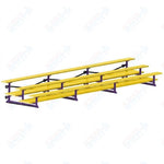 Jaypro Sports Bleacher  - 3 Row - Tip & Roll, Double Foot Plank, Powder Coated - 21' L (BLDP-321TRGPC)