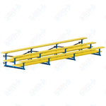Jaypro Sports Bleacher  - 3 Row - Tip & Roll, Double Foot Plank, Powder Coated - 21' L (BLDP-321TRGPC)