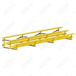 Jaypro Sports Bleacher  - 3 Row - Tip & Roll, Double Foot Plank, Powder Coated - 21' L (BLDP-321TRGPC)