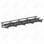 Jaypro Sports Bleacher  - 3 Row - Tip & Roll, Double Foot Plank, Powder Coated - 27' L (BLDP-327TRGPC)