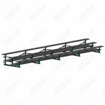 Jaypro Sports Bleacher  - 3 Row - Tip & Roll, Double Foot Plank, Powder Coated - 27' L (BLDP-327TRGPC)