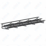 Jaypro Sports Bleacher  - 3 Row - Tip & Roll, Double Foot Plank, Powder Coated - 27' L (BLDP-327TRGPC)