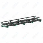 Jaypro Sports Bleacher  - 3 Row - Tip & Roll, Double Foot Plank, Powder Coated - 27' L (BLDP-327TRGPC)