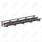 Jaypro Sports Bleacher  - 3 Row - Tip & Roll, Double Foot Plank, Powder Coated - 27' L (BLDP-327TRGPC)