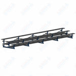 Jaypro Sports Bleacher  - 3 Row - Tip & Roll, Double Foot Plank, Powder Coated - 27' L (BLDP-327TRGPC)