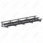 Jaypro Sports Bleacher  - 3 Row - Tip & Roll, Double Foot Plank, Powder Coated - 27' L (BLDP-327TRGPC)
