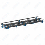 Jaypro Sports Bleacher  - 3 Row - Tip & Roll, Double Foot Plank, Powder Coated - 27' L (BLDP-327TRGPC)