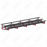 Jaypro Sports Bleacher  - 3 Row - Tip & Roll, Double Foot Plank, Powder Coated - 27' L (BLDP-327TRGPC)