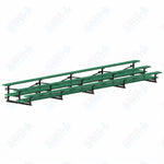 Jaypro Sports Bleacher  - 3 Row - Tip & Roll, Double Foot Plank, Powder Coated - 27' L (BLDP-327TRGPC)