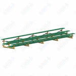 Jaypro Sports Bleacher  - 3 Row - Tip & Roll, Double Foot Plank, Powder Coated - 27' L (BLDP-327TRGPC)