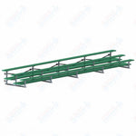 Jaypro Sports Bleacher  - 3 Row - Tip & Roll, Double Foot Plank, Powder Coated - 27' L (BLDP-327TRGPC)
