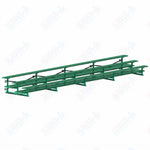 Jaypro Sports Bleacher  - 3 Row - Tip & Roll, Double Foot Plank, Powder Coated - 27' L (BLDP-327TRGPC)