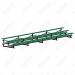 Jaypro Sports Bleacher  - 3 Row - Tip & Roll, Double Foot Plank, Powder Coated - 27' L (BLDP-327TRGPC)