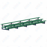 Jaypro Sports Bleacher  - 3 Row - Tip & Roll, Double Foot Plank, Powder Coated - 27' L (BLDP-327TRGPC)