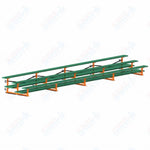 Jaypro Sports Bleacher  - 3 Row - Tip & Roll, Double Foot Plank, Powder Coated - 27' L (BLDP-327TRGPC)