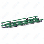 Jaypro Sports Bleacher  - 3 Row - Tip & Roll, Double Foot Plank, Powder Coated - 27' L (BLDP-327TRGPC)