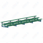 Jaypro Sports Bleacher  - 3 Row - Tip & Roll, Double Foot Plank, Powder Coated - 27' L (BLDP-327TRGPC)