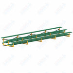 Jaypro Sports Bleacher  - 3 Row - Tip & Roll, Double Foot Plank, Powder Coated - 27' L (BLDP-327TRGPC)