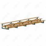 Jaypro Sports Bleacher  - 3 Row - Tip & Roll, Double Foot Plank, Powder Coated - 27' L (BLDP-327TRGPC)
