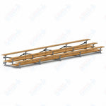 Jaypro Sports Bleacher  - 3 Row - Tip & Roll, Double Foot Plank, Powder Coated - 27' L (BLDP-327TRGPC)