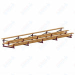 Jaypro Sports Bleacher  - 3 Row - Tip & Roll, Double Foot Plank, Powder Coated - 27' L (BLDP-327TRGPC)