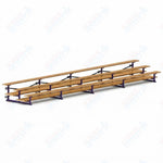 Jaypro Sports Bleacher  - 3 Row - Tip & Roll, Double Foot Plank, Powder Coated - 27' L (BLDP-327TRGPC)