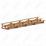 Jaypro Sports Bleacher  - 3 Row - Tip & Roll, Double Foot Plank, Powder Coated - 27' L (BLDP-327TRGPC)