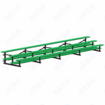 Jaypro Sports Bleacher  - 3 Row - Tip & Roll, Double Foot Plank, Powder Coated - 27' L (BLDP-327TRGPC)