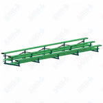 Jaypro Sports Bleacher  - 3 Row - Tip & Roll, Double Foot Plank, Powder Coated - 27' L (BLDP-327TRGPC)