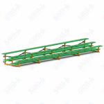 Jaypro Sports Bleacher  - 3 Row - Tip & Roll, Double Foot Plank, Powder Coated - 27' L (BLDP-327TRGPC)