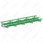 Jaypro Sports Bleacher  - 3 Row - Tip & Roll, Double Foot Plank, Powder Coated - 27' L (BLDP-327TRGPC)